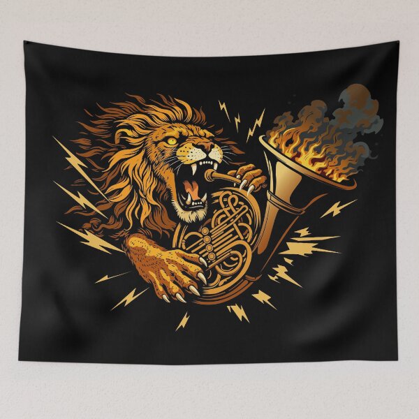 Item preview, Roaring Lion Horn – Fire Sound Power Illustration designed and sold by LluviaStudio.