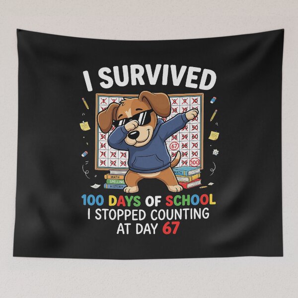 Item preview, 100 Days of School 67 Humor Dabbing Dog Students Teachers  designed and sold by FrankIsabel.