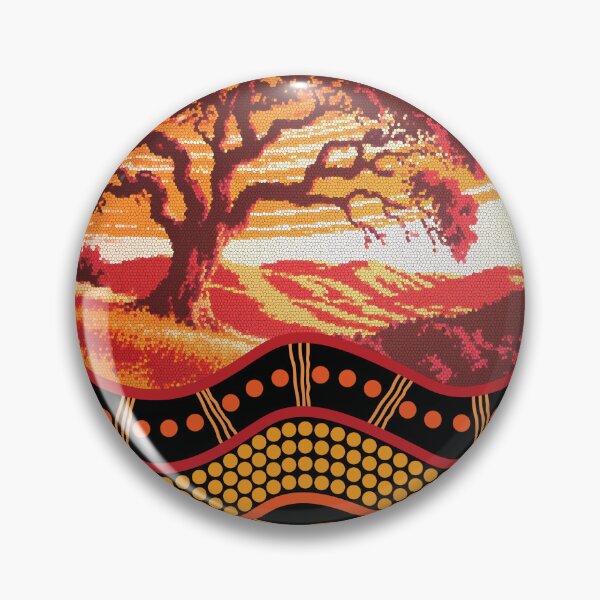 Item preview, Aboriginal Urban Roots Of Country Red Orange Dot Painting designed and sold by AboriginalartVI.
