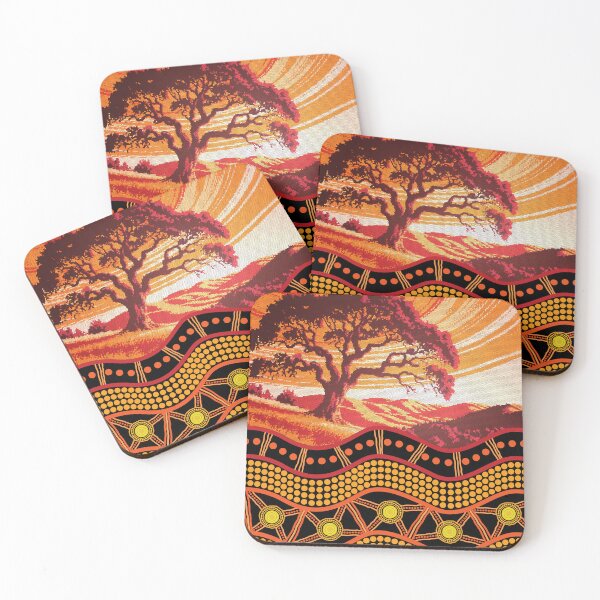 Item preview, Aboriginal Urban Roots Of Country Red Orange Dot Painting designed and sold by AboriginalartVI.