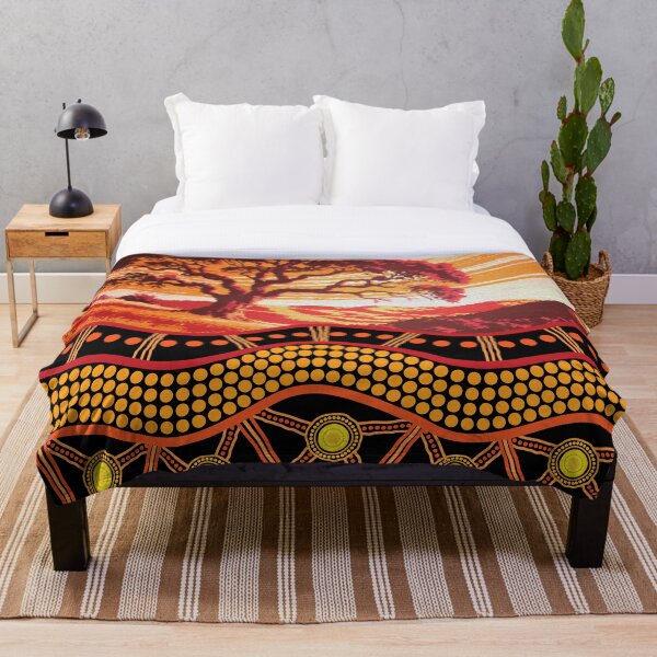 Item preview, Aboriginal Urban Roots Of Country Red Orange Dot Painting designed and sold by AboriginalartVI.