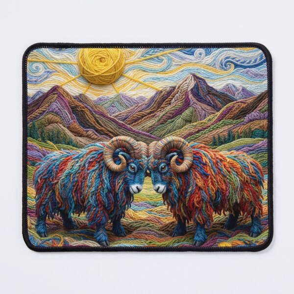 Item preview, Yarn Sheep in Mountains designed and sold by Tridentulus.