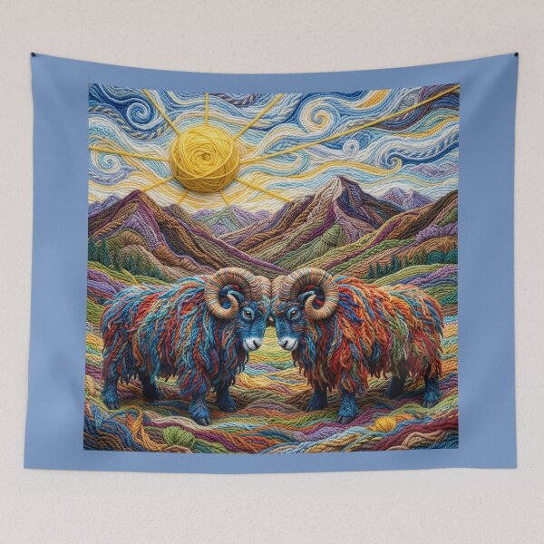 Item preview, Yarn Sheep in Mountains designed and sold by Tridentulus.