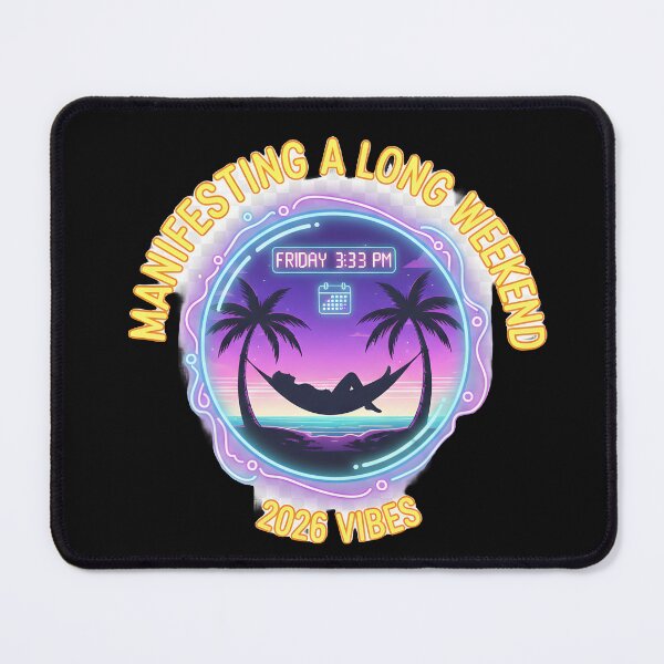 Item preview, Manifesting a Long Weekend Retro Neon Crystal Ball Pun designed and sold by ND-Culture.