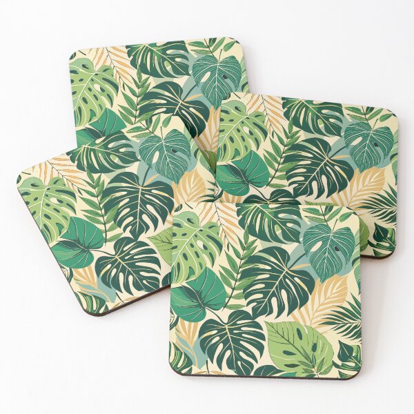 Item preview, Elegant Tropical Monstera & Palm Leaf Oasis designed and sold by Jirada.