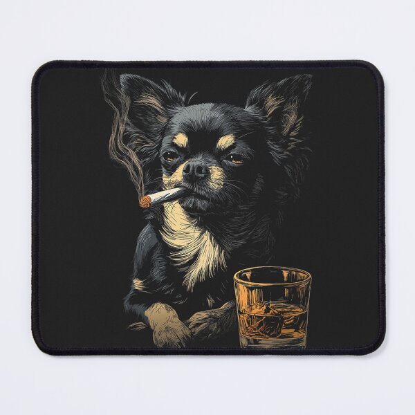 Item preview, Chihuahua Smoking Cigarette Whisky Lover Funny Dog designed and sold by FrankIsabel.