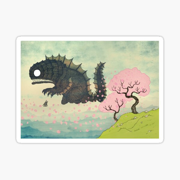 Item preview, Cherry Blossom & Sea Monster designed and sold by djrbennett.
