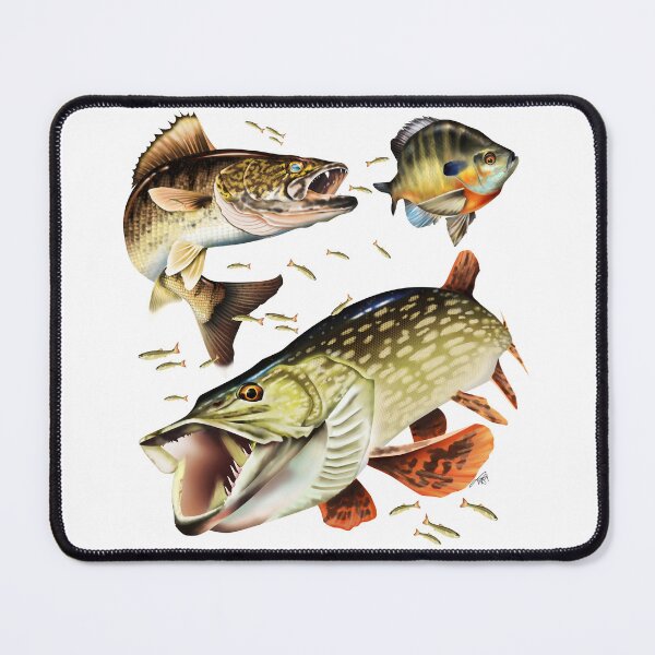 Item preview, Freshwater Predator Fish Illustration – Pike, Walleye & Bluegill Art designed and sold by Color4Nature.
