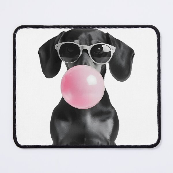 Item preview, Cute Black Dachshund Dog with Heart Glasses Bubble Gum  designed and sold by FrankIsabel.