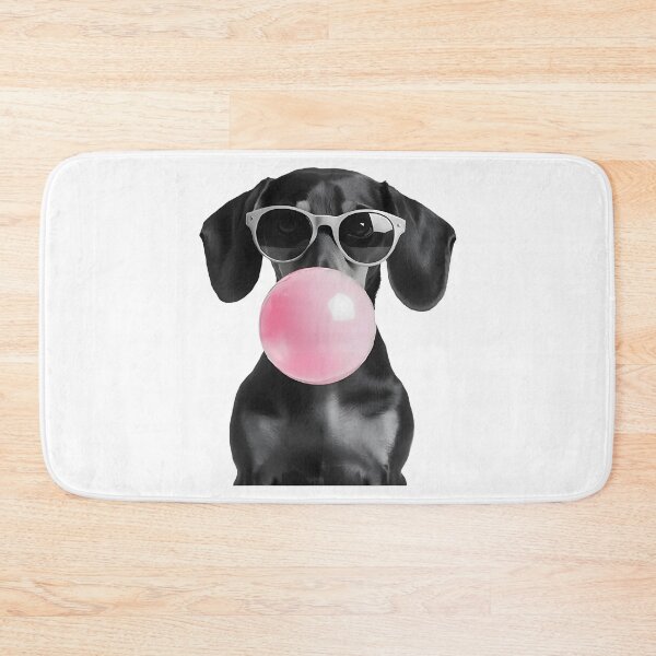 Item preview, Cute Black Dachshund Dog with Heart Glasses Bubble Gum  designed and sold by FrankIsabel.