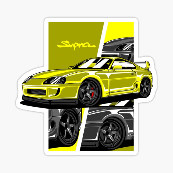 "Glossy Toyota Supra" Sticker for Sale by igenidz Redbubble
