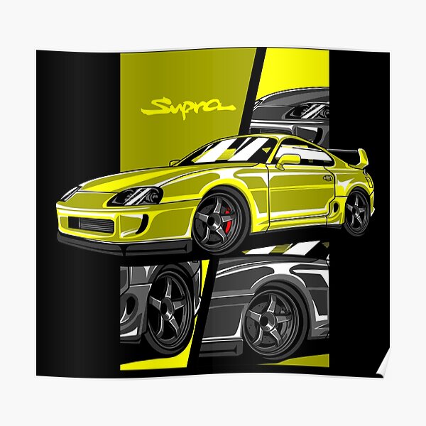 "Glossy Toyota Supra" Poster for Sale by igenidz Redbubble