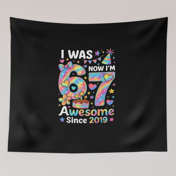 Item preview, I was 6 Now I’m 7 Tie Dye Birthday Awesome Since 2019 Kids designed and sold by Juansustait.