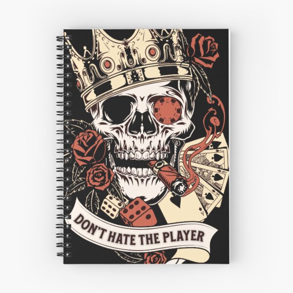 Item preview, Don't Hate the Player - Crowned Skull with Cards and Roses designed and sold by GenZFashion000.