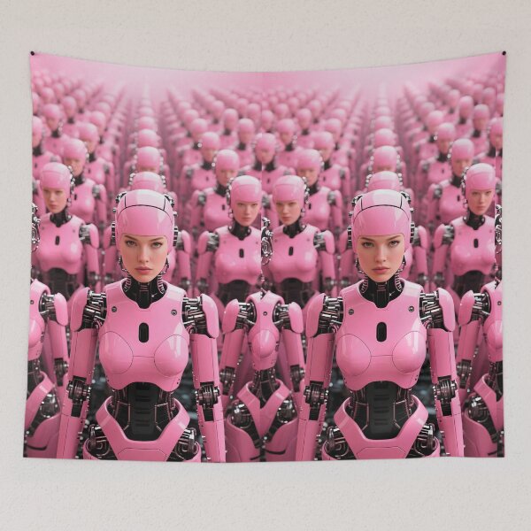 Item preview, cute pink robot robot soldier designed and sold by CreativeCorez.