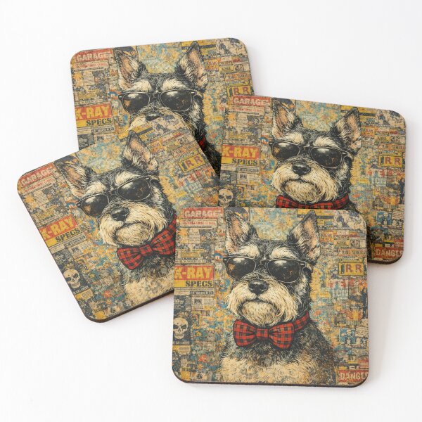 Item preview, Cool Schnauzer Wall Art – Dog with Sunglasses, Urban Street Art Pet Illustration designed and sold by InkDropStudio20.