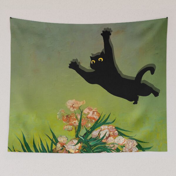 Item preview, Cute black cat with roses vase  designed and sold by outdoorwayys.