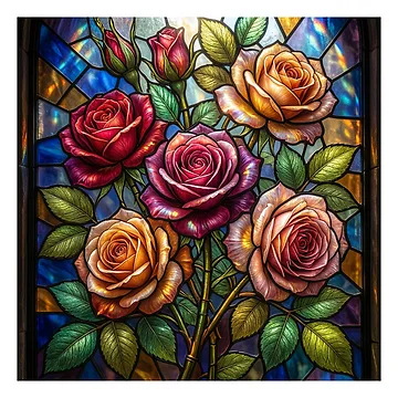Artwork thumbnail, Stained Glass Roses by Tridentulus