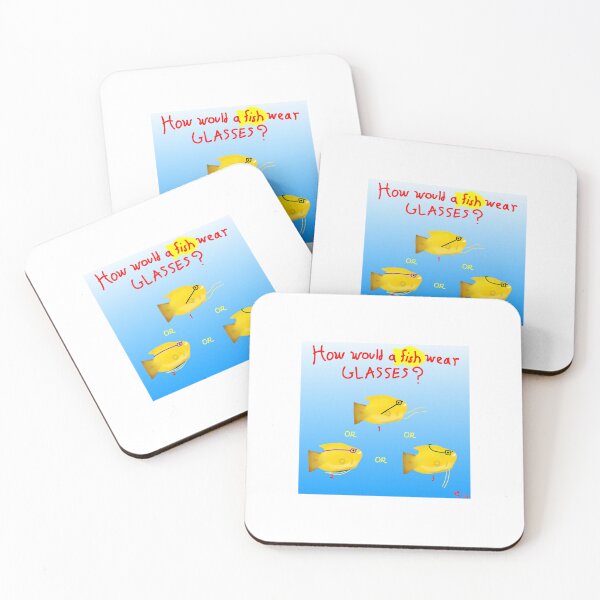 Item preview, Honey Gourami with glasses trio designed and sold by Xerically.