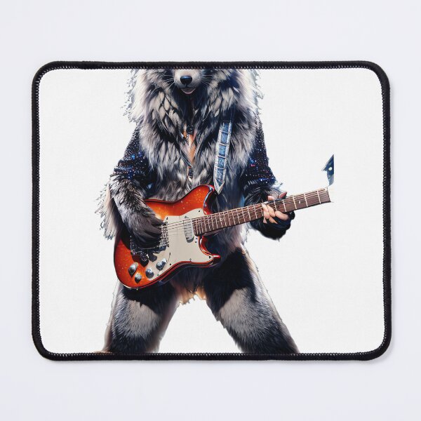 Item preview, Synthwave Wolf Rockstar - Electric Guitar Fantasy designed and sold by SpektroDesign.