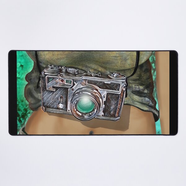 Item preview, Girl in Tank Top 35mm Film Camera Flower of Life necklace designed and sold by oz10.