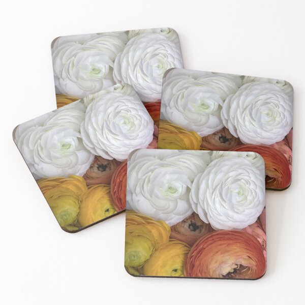 Item preview, Ranunculus Harmony • Rosette Blooms in Peach, Yellow & White designed and sold by PeridotGypsy.