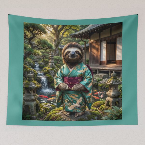 Item preview, Sloth Enjoys His Japanese Garden designed and sold by Tridentulus.