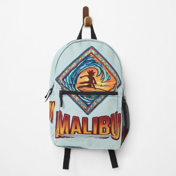 Item preview, MALIBU SURFER IN MOTION RIPPING THROUGH THE CURL OF A WAVE - BLUE & SUNSET ORANGE designed and sold by INNERHARMONY2.