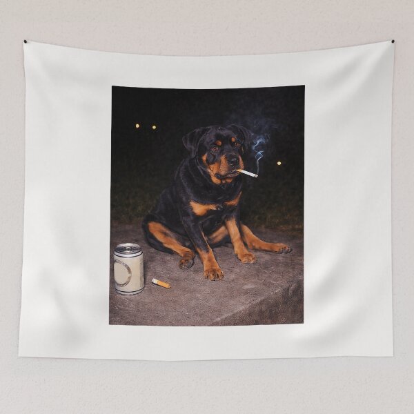Item preview, Funny Smoking Dog Rottweiler Meme  designed and sold by FrankIsabel.