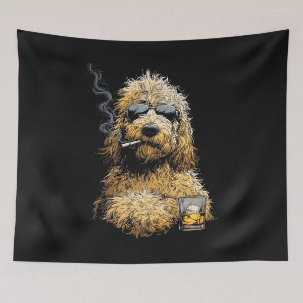 Item preview, goldendoodle Dog Smoking Cigarette Funny Goldendoodle Meme  designed and sold by FrankIsabel.