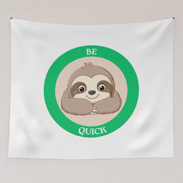 Item preview, Be Quick Sloth - Cute Sloth in Peach Circle Meme Art designed and sold by Love3Happy.
