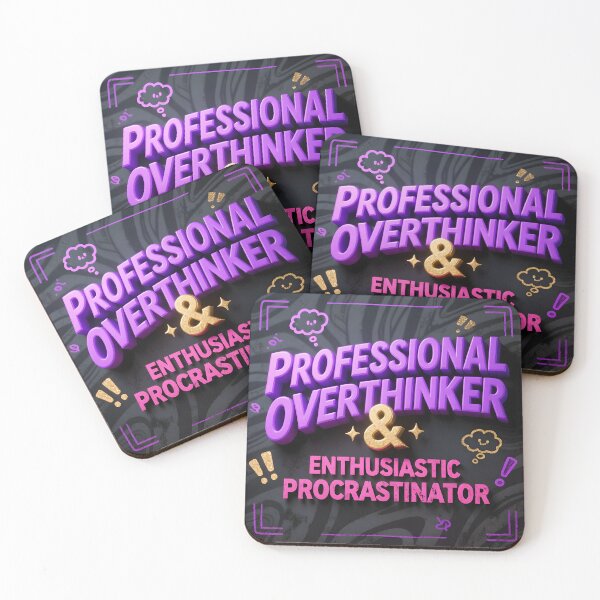 Item preview, Professional Overthinker & Enthusiastic Procrastinator - ADHD Humor Retro Grunge Design designed and sold by Vajid Designs .