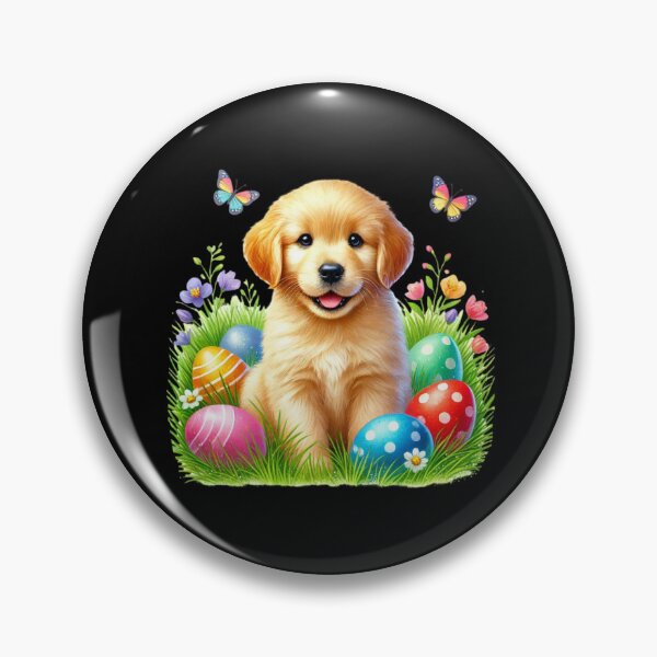 Item preview, Cute Easter Golden Retriever Puppy With Colorful Easter Eggs designed and sold by Dominik1994.