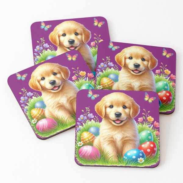 Item preview, Cute Easter Golden Retriever Puppy With Colorful Easter Eggs designed and sold by Dominik1994.