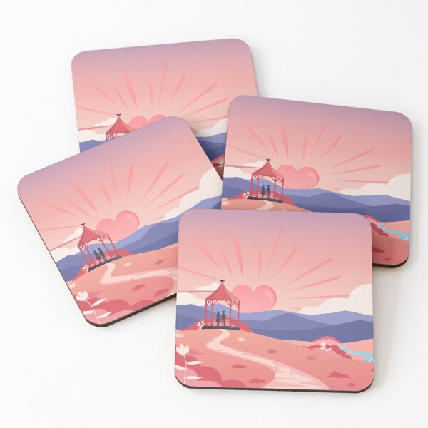 Item preview, Romantic Sunset Gazebo Landscape with Heart Sun designed and sold by Preat Landscape Vector.