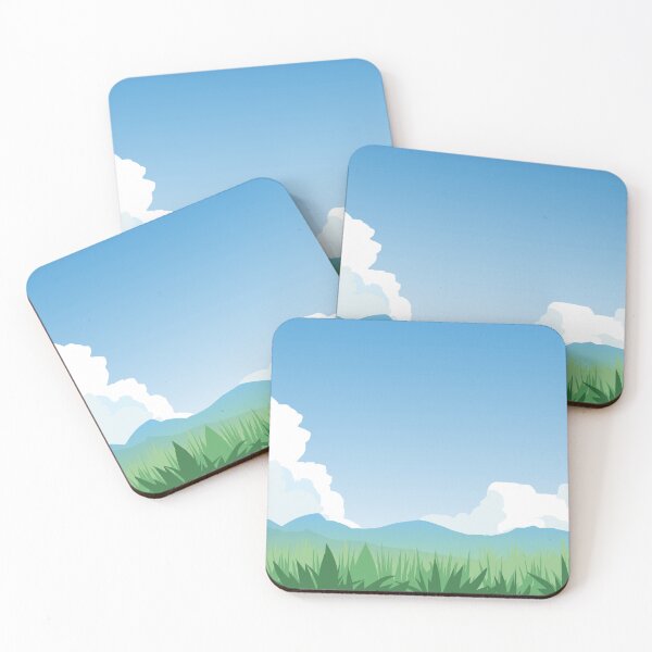 Item preview, Minimalist Green Meadow and Blue Mountain Landscape designed and sold by Preat Landscape Vector.