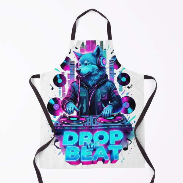 Item preview, Neon DJ Wolf Drops the Beat designed and sold by newvisionart191.