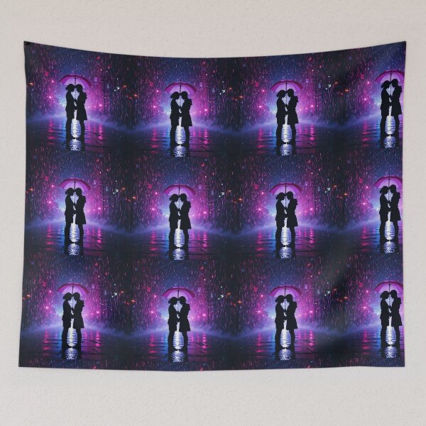 Item preview, Neon Rain Love Silhouette designed and sold by PixelVibe782.
