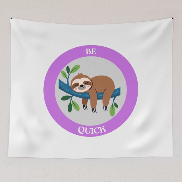 Item preview, Be Quick Sloth - Sleeping Sloth on Branch Circle Art designed and sold by Love3Happy.