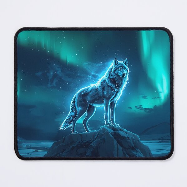 Item preview, Cosmic Spirit Wolves Aurora Art designed and sold by RkskArt.