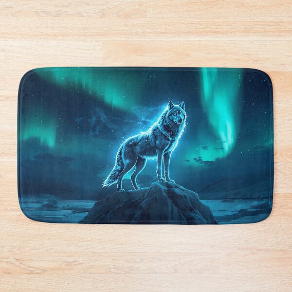 Item preview, Cosmic Spirit Wolves Aurora Art designed and sold by RkskArt.