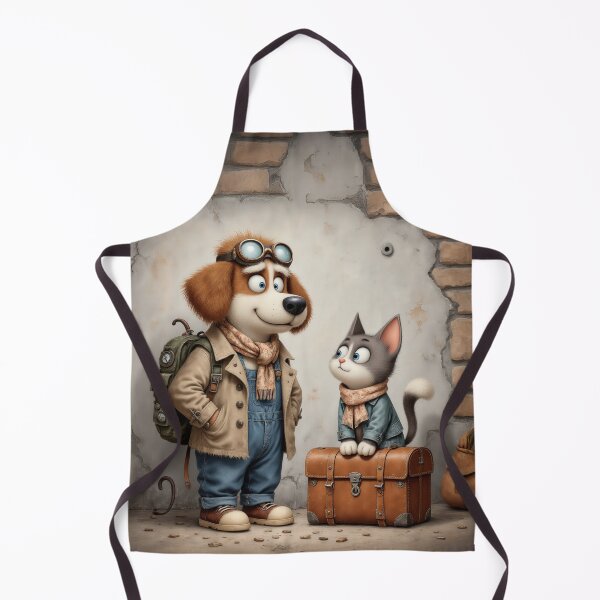 Item preview, Ready for Adventure – Whimsical Dog and Cat Travel Illustration designed and sold by Whimsical Hug.
