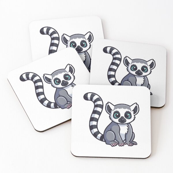 Item preview, Cute Cartoon Ring-Tailed Lemur Sitting designed and sold by IN Tales.