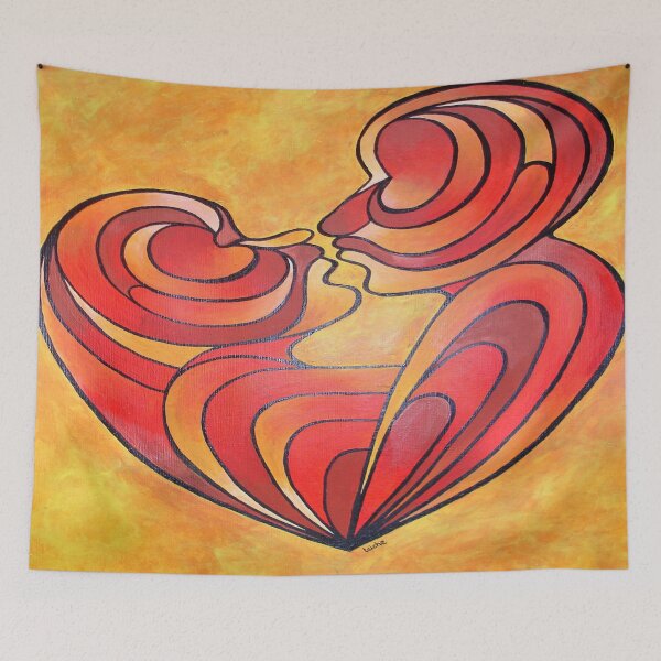 Item preview, Lovers Kiss And Their Bodies Form A Love Heart designed and sold by taiche.