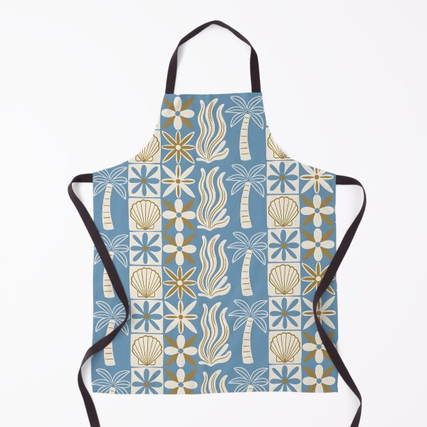 Item preview, Coastal Tile Seamless Pattern Palm Shell Seaweed Ocean Mediterranean Beach designed and sold by FRH Design ⭐⭐⭐⭐⭐.