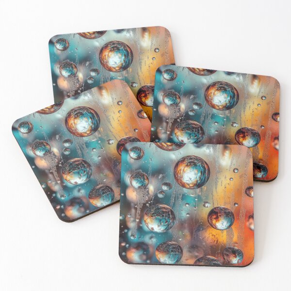 Item preview, Refracted World - Teal and Orange Water Droplets designed and sold by B-Russ-Stuff.