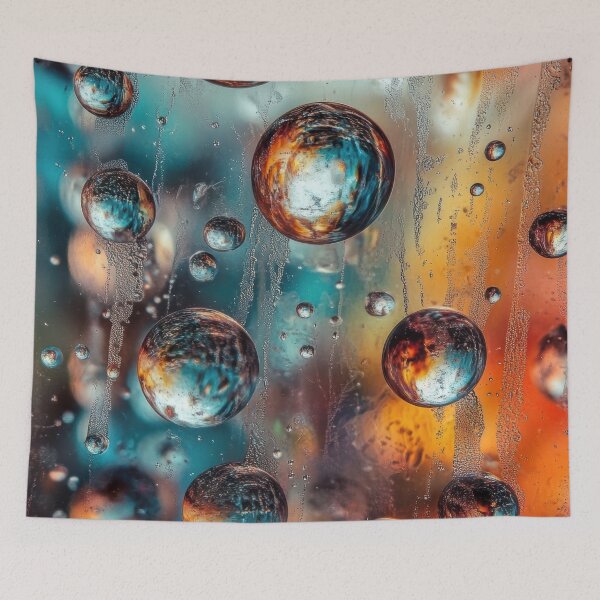 Item preview, Refracted World - Teal and Orange Water Droplets designed and sold by B-Russ-Stuff.