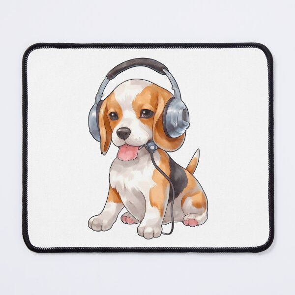 Item preview, Cute Cartoon Beagle Puppy With Headphones designed and sold by IN Tales.