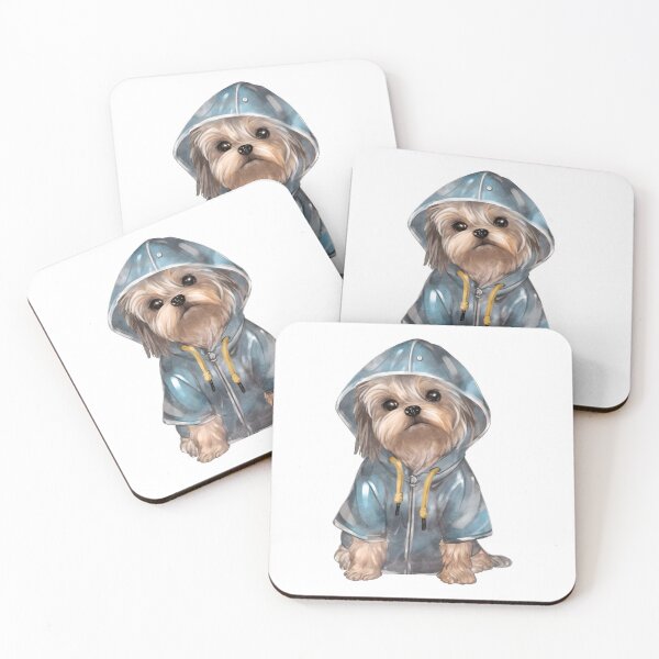 Item preview, Cute Cartoon Yorkie Puppy in Raincoat designed and sold by IN Tales.