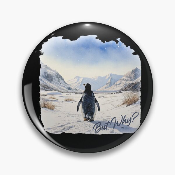 Item preview, But Why Penguin Wandering Mountains Watercolor designed and sold by Michasstuckey.